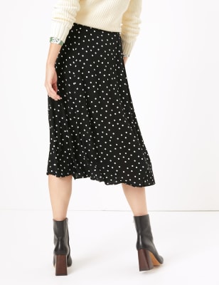 Polka Dot A-Line Midi Skirt, M&S Collection