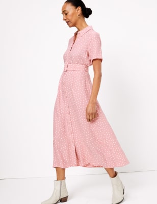 Pink spotty hot sale dress