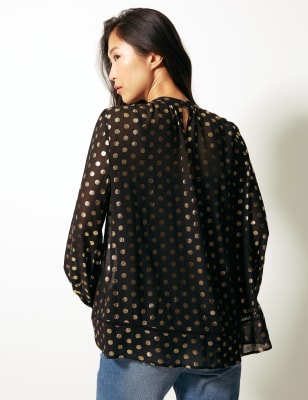 marks and spencer black blouse