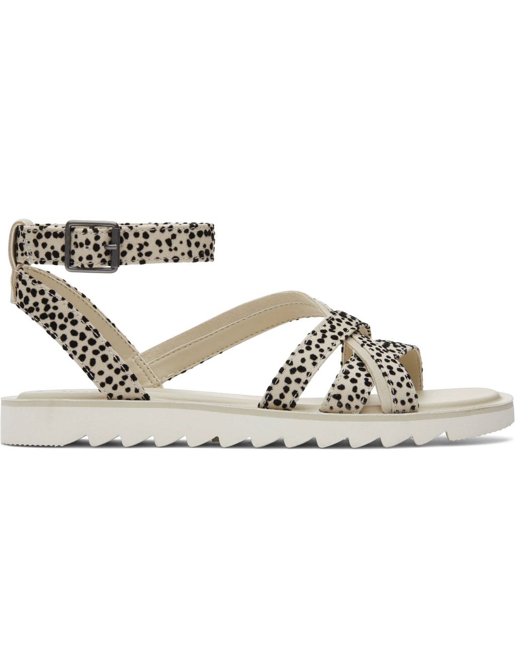 Polka Dot Buckle Ankle Strap Flat Sandals 3 of 5