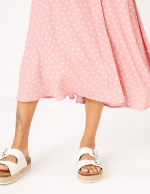 Polka dot clearance skirt with buttons