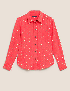 Polka Dot Collared Long Sleeve Shirt Image 2 of 5