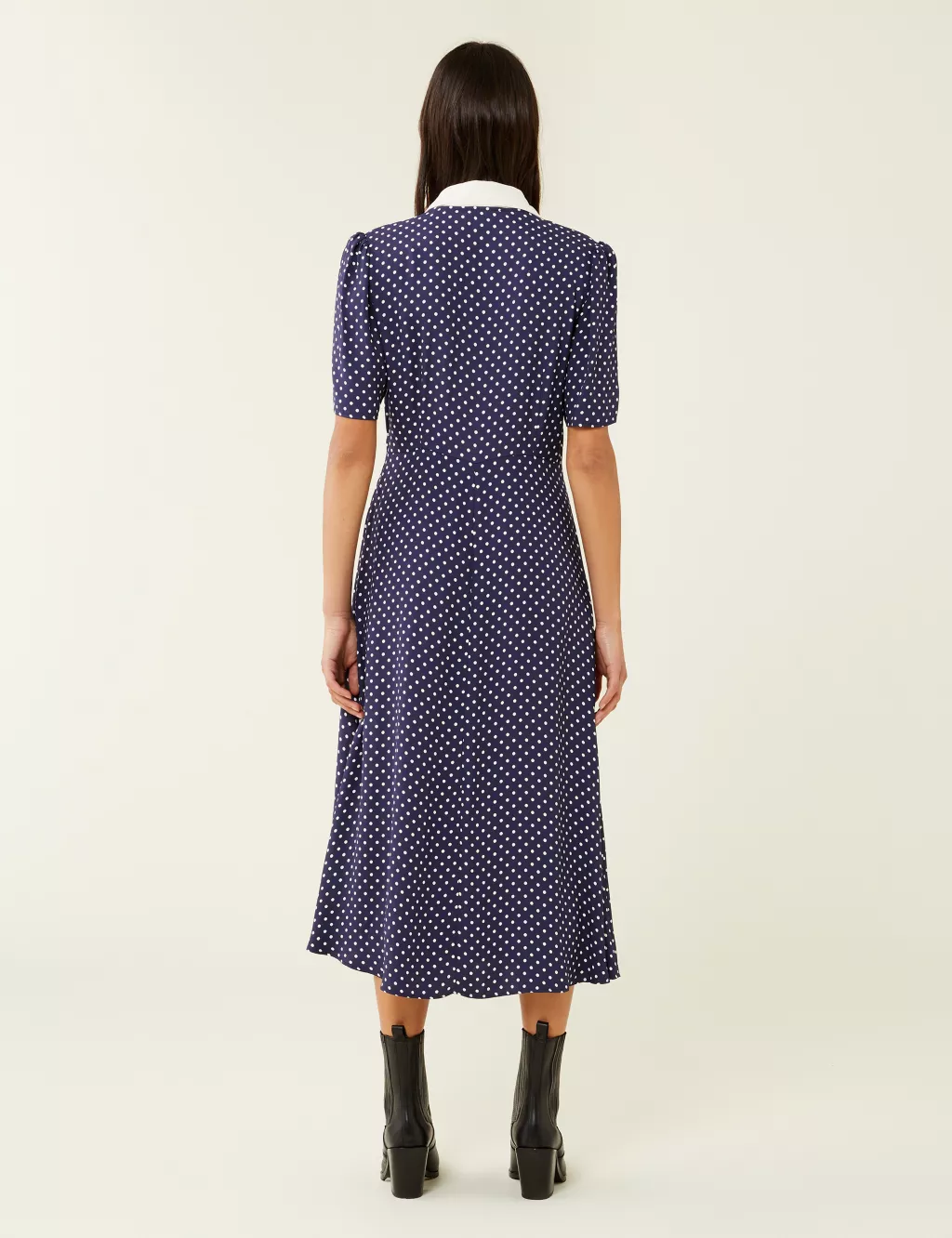 Polka Dot Collared Midi Waisted Dress | Finery London | M&S