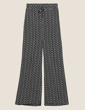 Polka Dot Drawstring Wide Leg Trousers Image 2 of 5