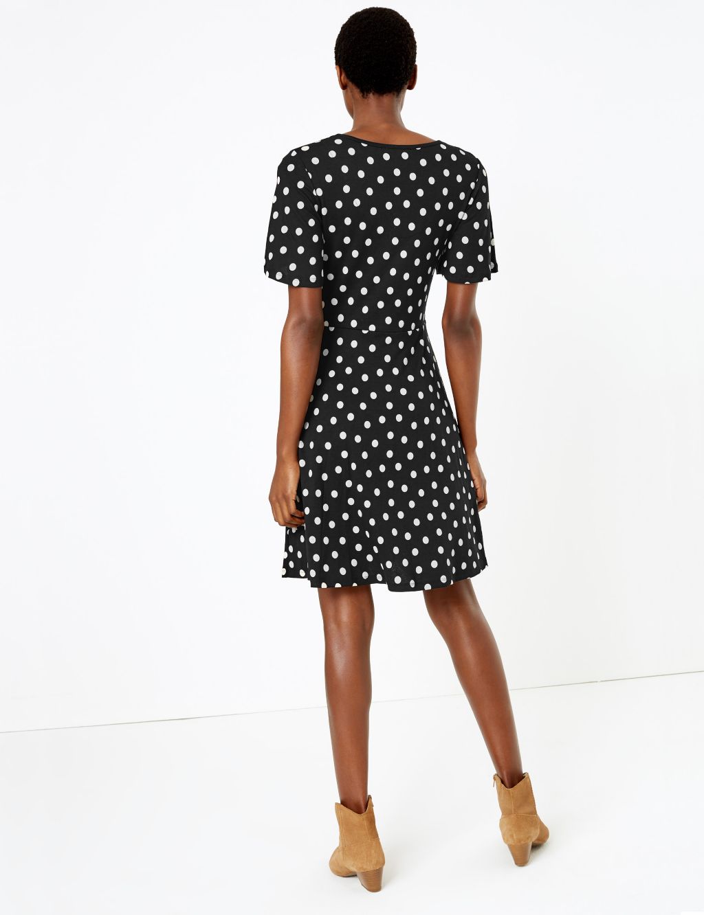 Polka Dot Fit & Flare Mini Dress | M&S Collection | M&S