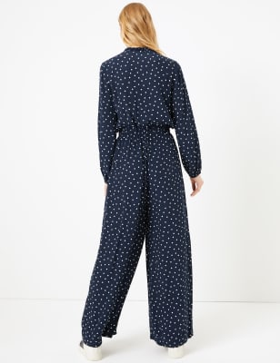 Polka dot frill store jumpsuit