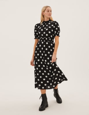 witchery brown polka dot dress