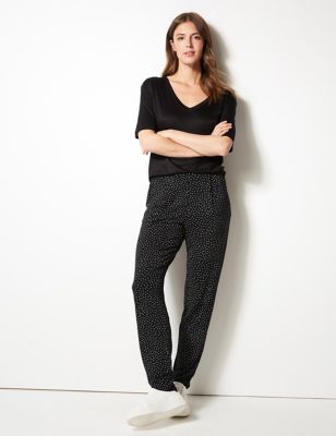 Polka Dot Jersey Peg Trousers, M&S Collection