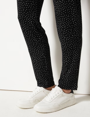 Polka Dot Jersey Peg Trousers, M&S Collection