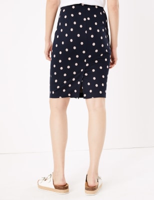 Navy polka clearance dot pencil skirt