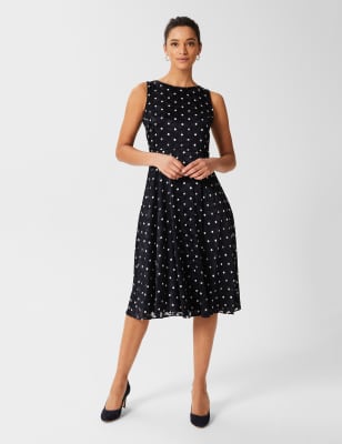 polka dot tea length dress