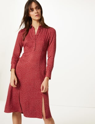 Spotty long sleeve clearance dress