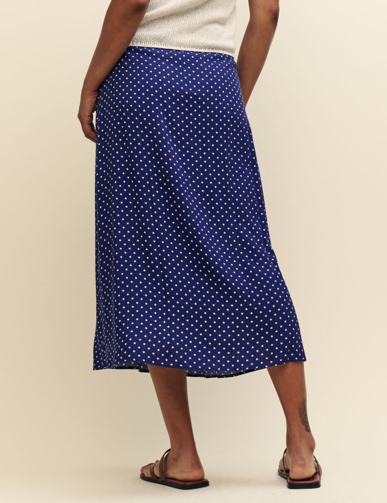 Polka Dot Midi A-Line Skirt 3 of 4