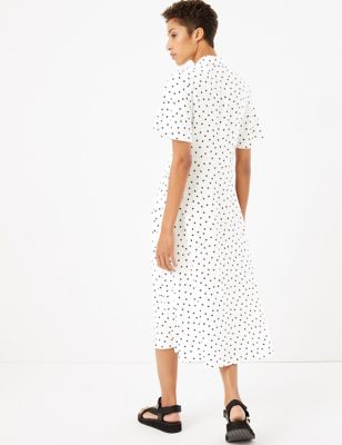 Polka Dot Midi Shirt Dress M S Collection M S