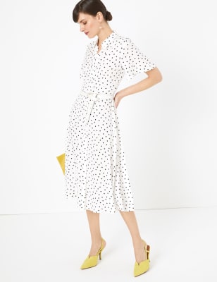 Polka Dot Midi Shirt Dress M S Collection M S