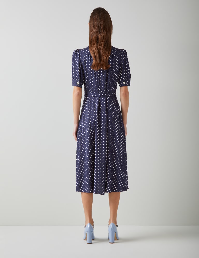 Polka Dot Midi Shirt Dress 4 of 4