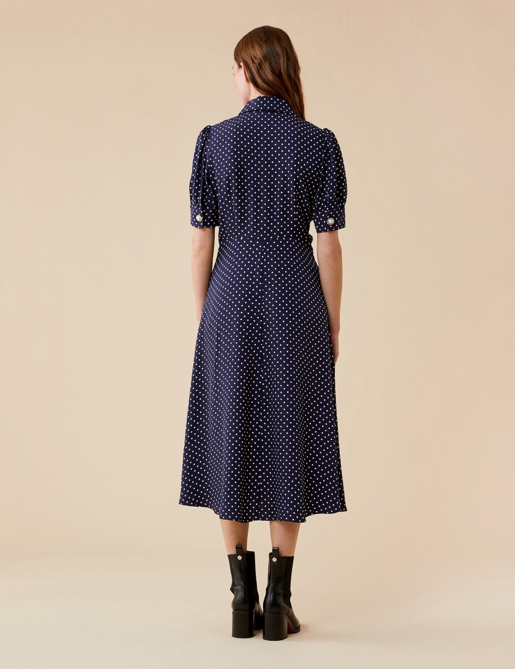 Polka Dot Midi Shirt Dress 5 of 5