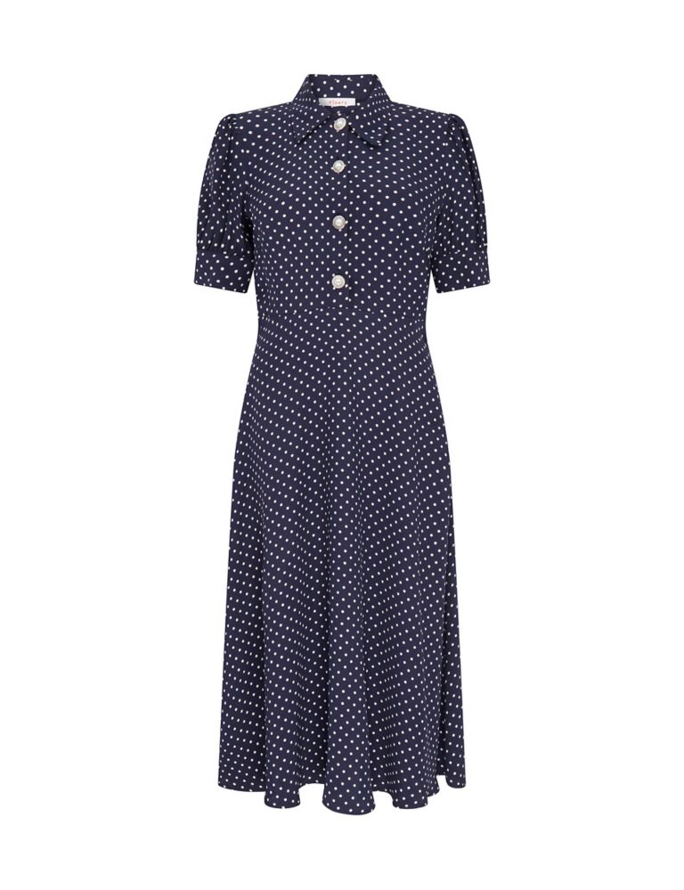How I Wound Up With Boring White Dishes // Navy Polka Dot Dress +