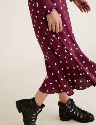 Maroon polka 2024 dot dress