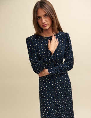 Navy polka hotsell dot tea dress