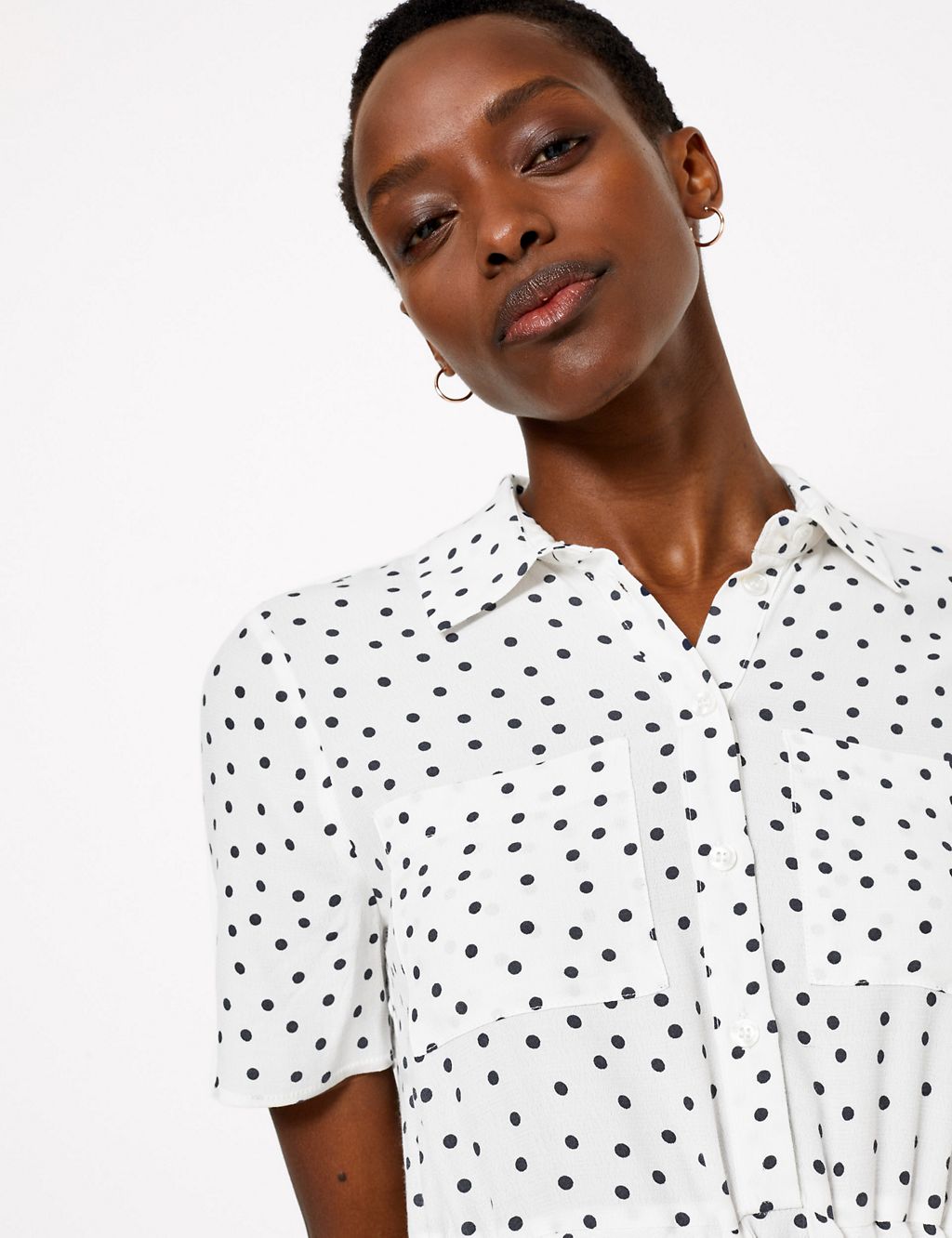 Polka Dot Mini Shirt Dress | M&S Collection | M&S