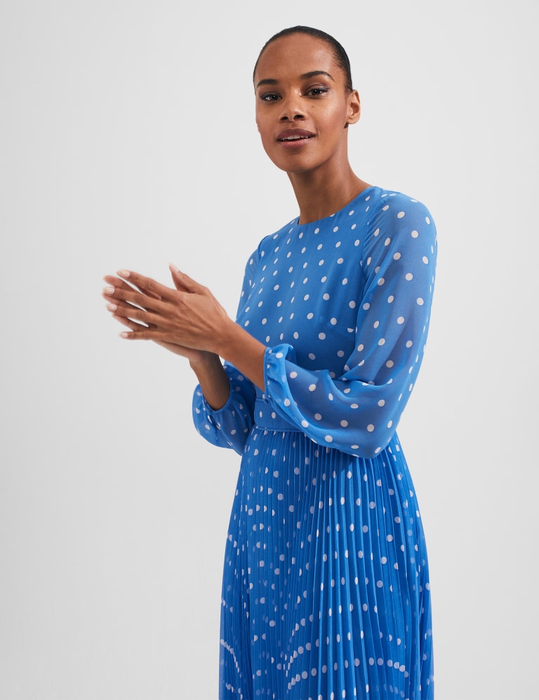 Hobbs blue sale spotty dress