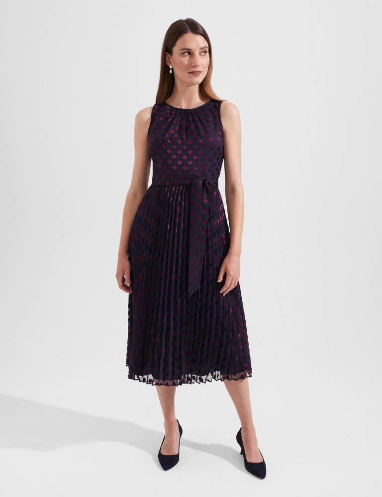 Hobbs red polka deals dot dress