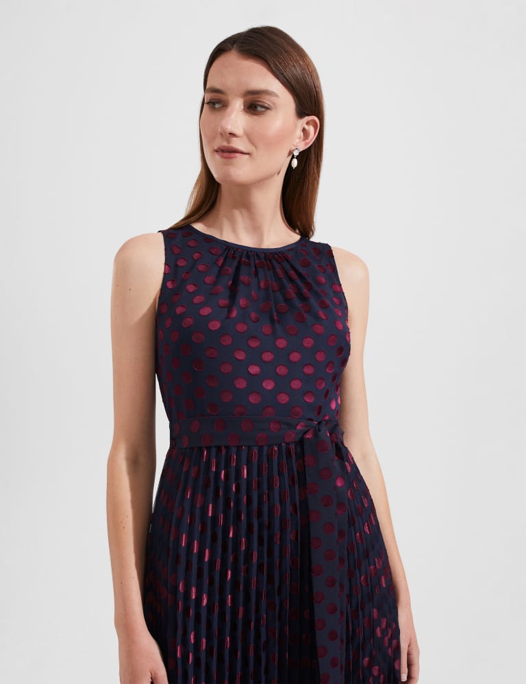 Hobbs navy and white spot dress sales