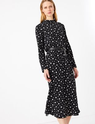 Polka Dot Relaxed Midi Dress M S Collection M S