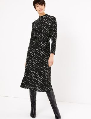 Polka Dot Relaxed Midi Dress M S Collection M S