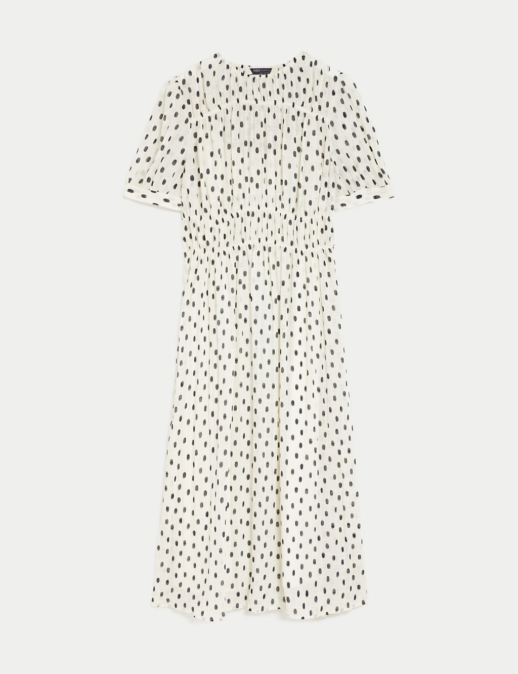 Polka Dot Round Neck Midi Smock Dress | M&S Collection | M&S