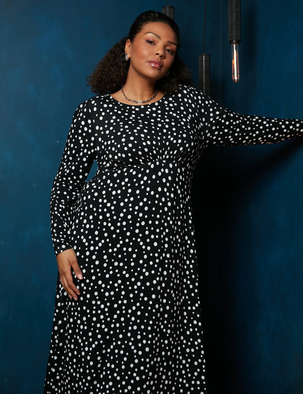 Polka dot plus size dresses online