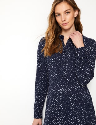 Navy polka dot store shirt dress