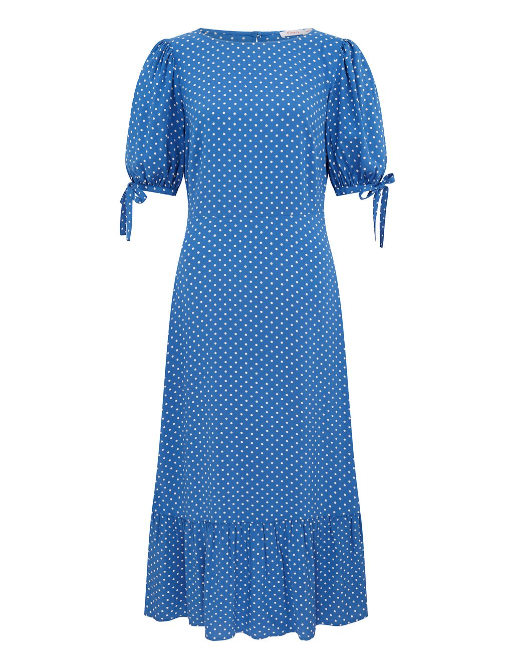 Polka Dot Short Sleeve Midi Tea Dress 1 of 5