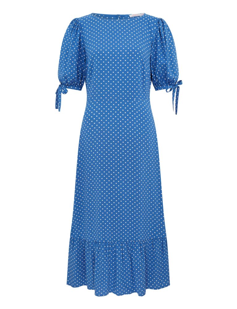 Polka Dot Short Sleeve Midi Tea Dress 2 of 5