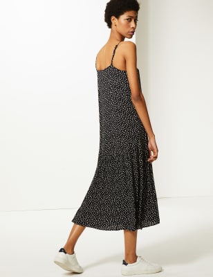 White polka dot slip sales dress