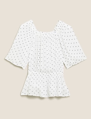 square neck peplum top