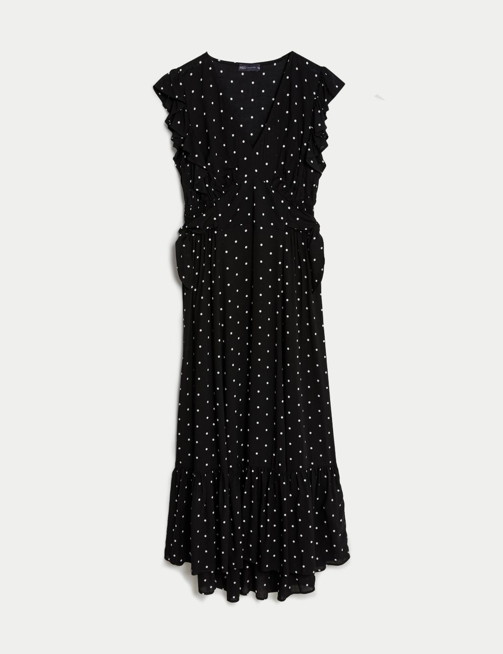 Polka Dot V-Neck Midaxi Waisted Dress | M&S Collection | M&S