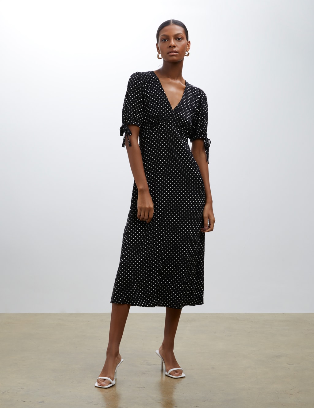 Polka Dot V-Neck Midi Tea Dress | Finery London | M&S