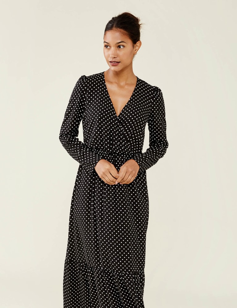 Polka Dot V-Neck Midi Tiered Dress | Finery London | M&S