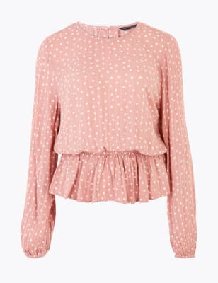 pink spotty blouse