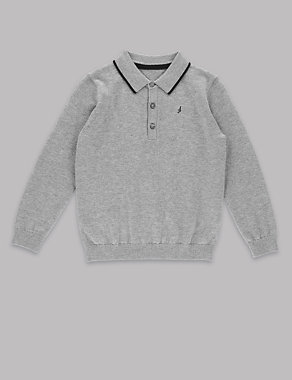Polo Knitted Jumper with Merino Wool (1-7 Years) Image 2 of 3