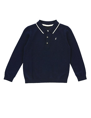 Polo Knitted Jumper with Merino Wool (1-7 Years) Image 2 of 3
