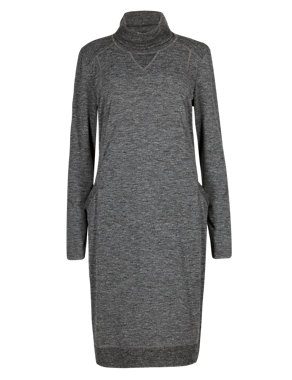 Polo Neck Sweater Shift Dress Image 2 of 4