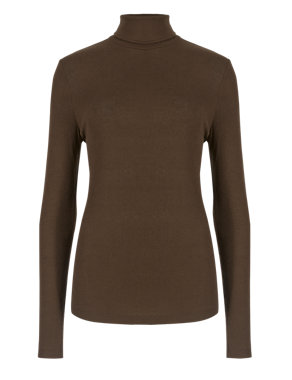 Polo Neck Top with Wool Image 2 of 4