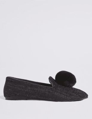 pom pom ballerina slippers