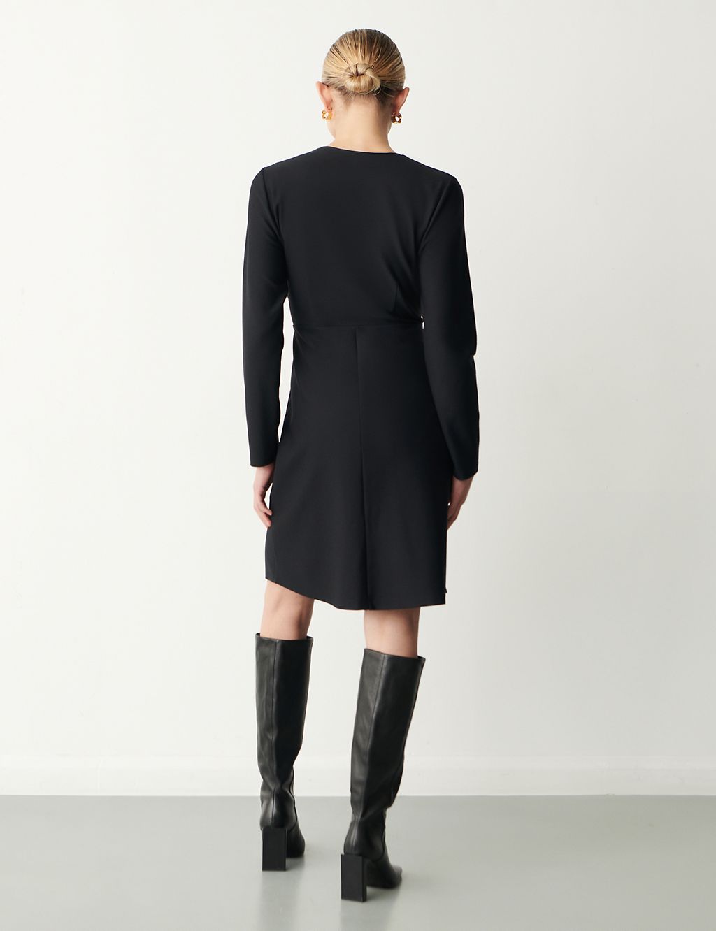 Ponte Button Detail Knee Length Shift Dress | Finery London | M&S