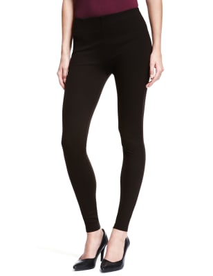 Miss Selfridge pintuck ponte leggings in black