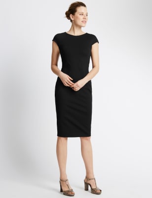 Ponte Short Sleeve Bodycon Dress Image 1 of 3