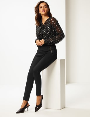 ponte slim leg trousers